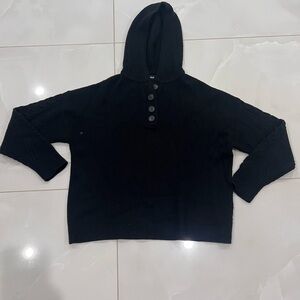 NAADAM Black Knit Sweater with Button‎ Accent